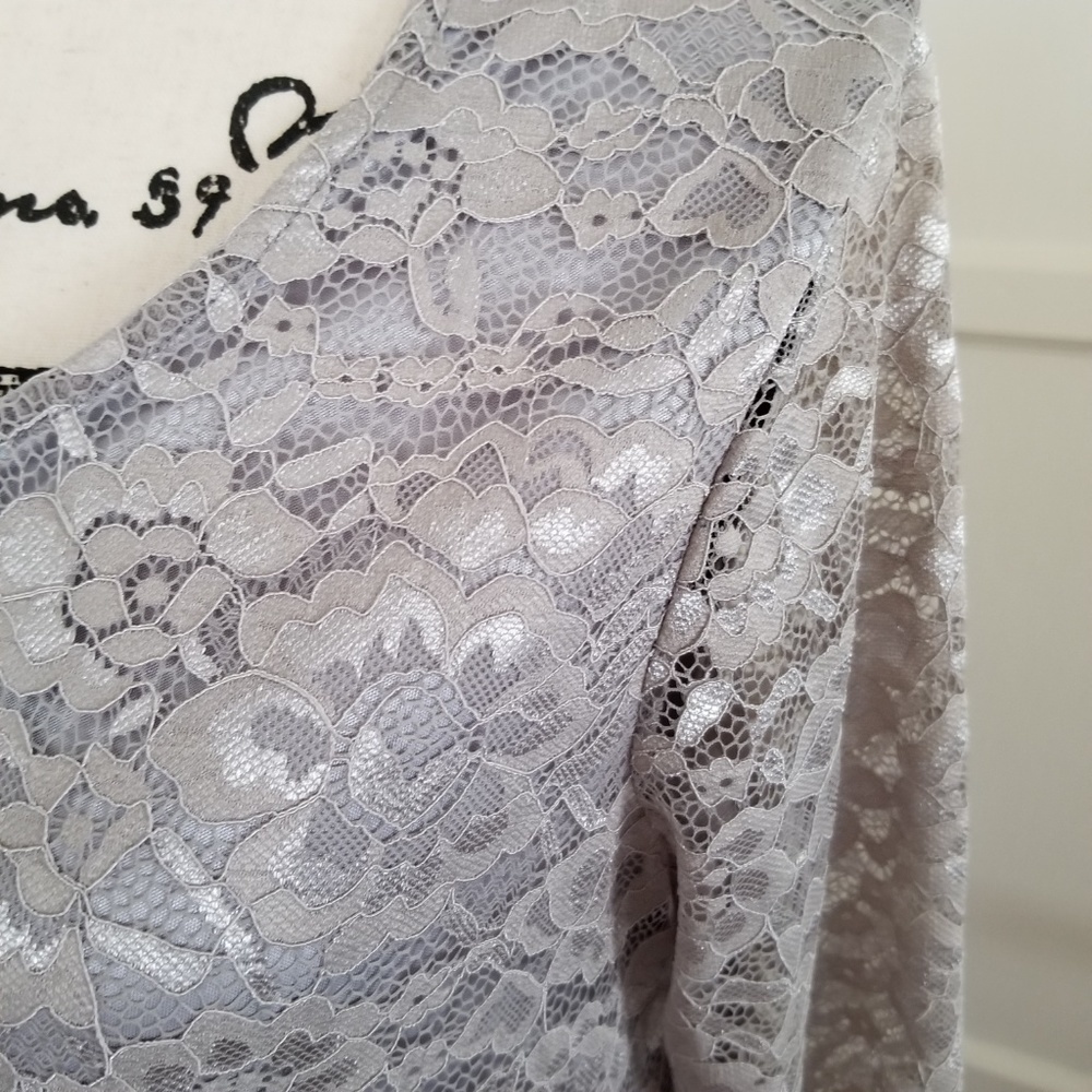 Soft Surroundings Laksmi Silver Lace Evening Tunic - Picture 6 of 8